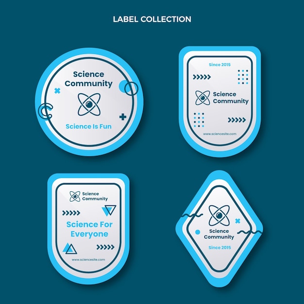 Free vector flat science label set