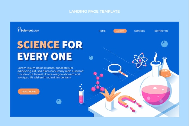 Free vector flat science landing page template