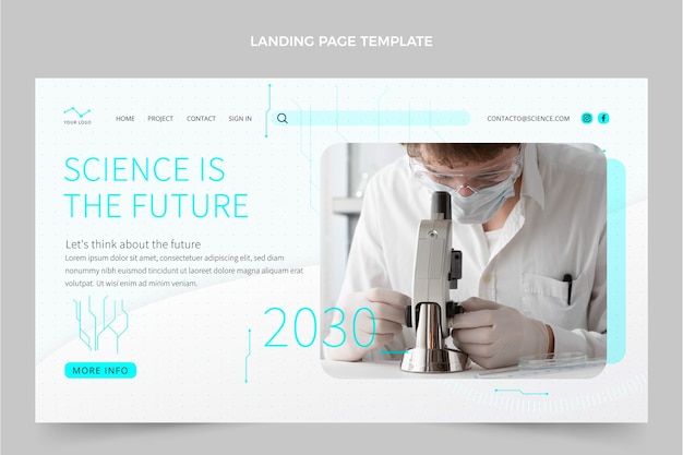 Free vector flat science landing page template