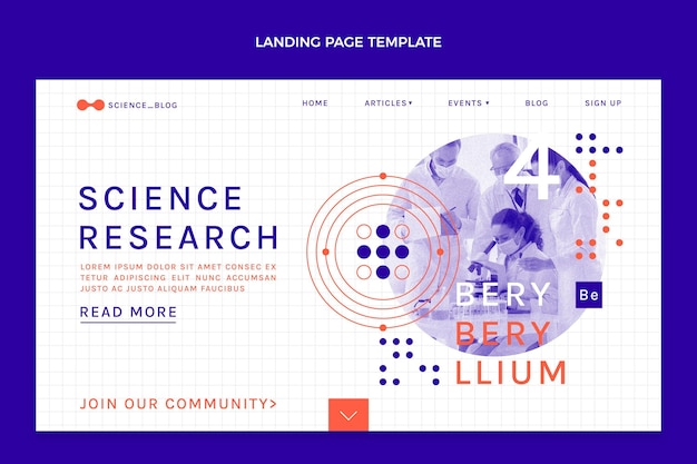 Free vector flat science landing page template