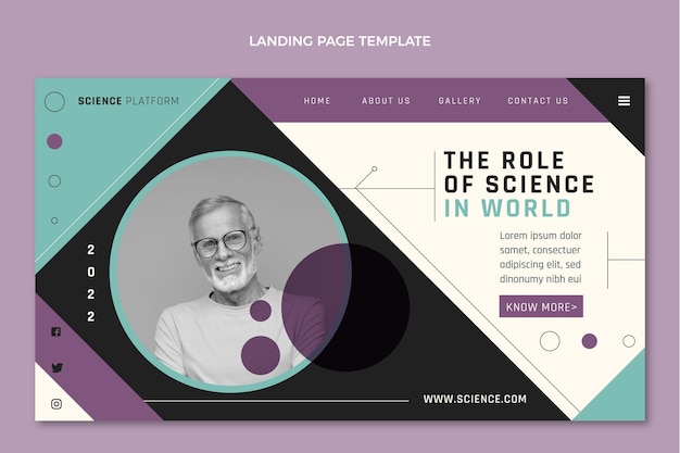 Free vector flat science landing page template