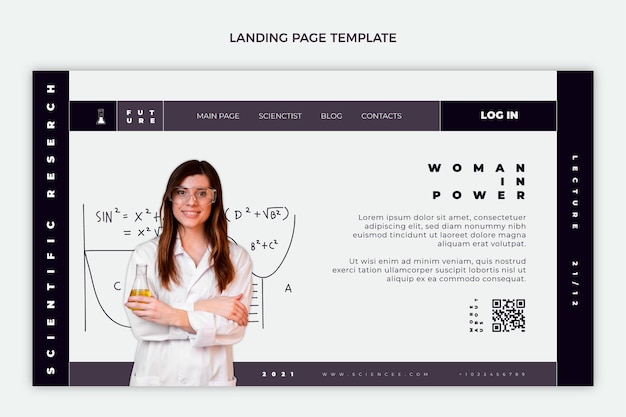 Flat science landing page