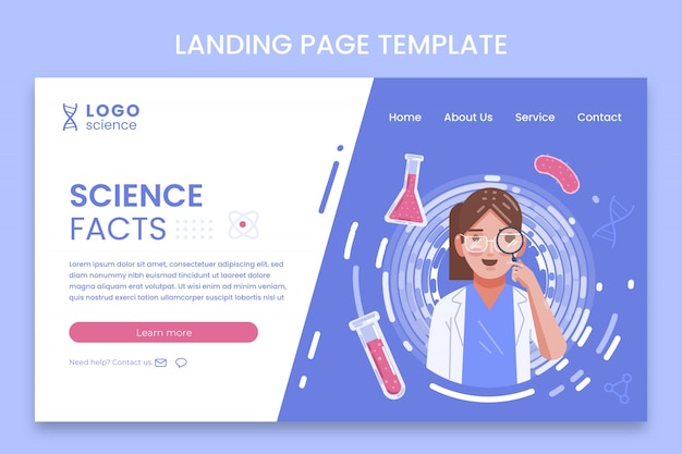 Flat science landing page