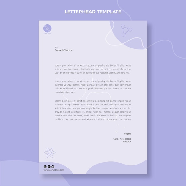 Free vector flat science letterhead template