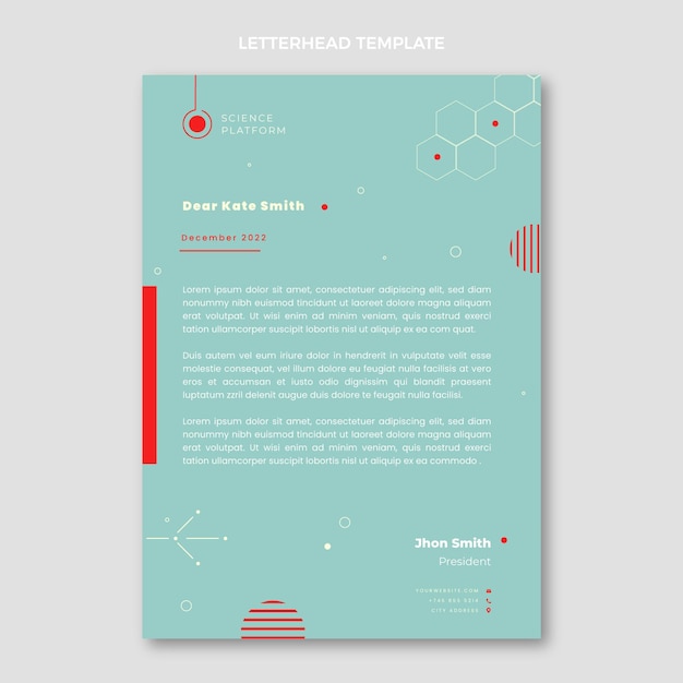 Free vector flat science letterhead