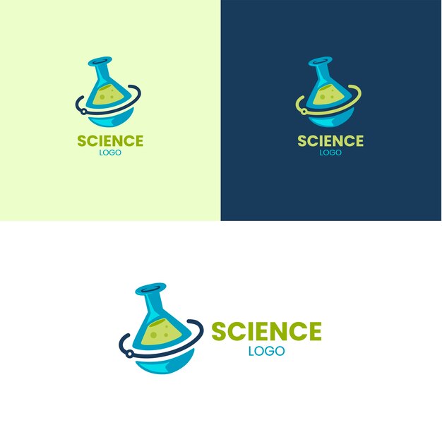 Flat science logo template