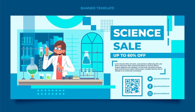 Flat science sale background