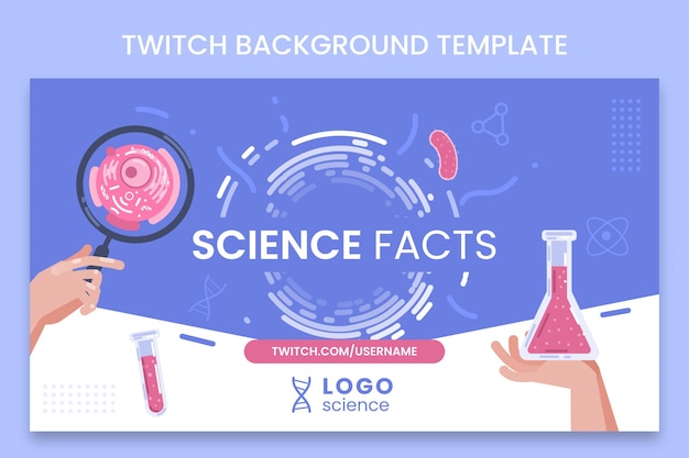 Free vector flat science twitch background