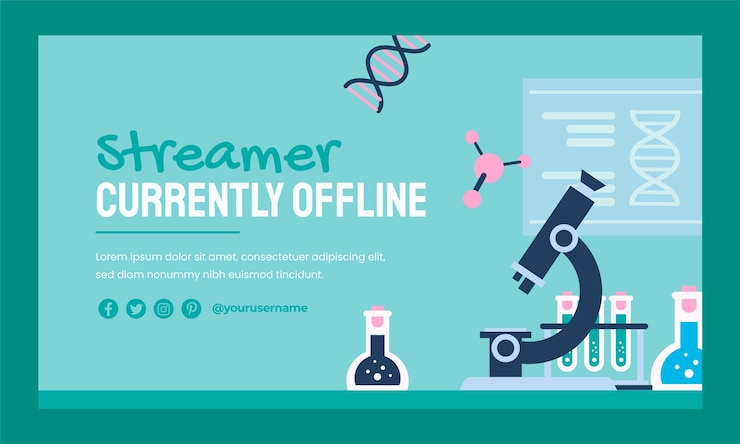 Free Vector flat science twitch background