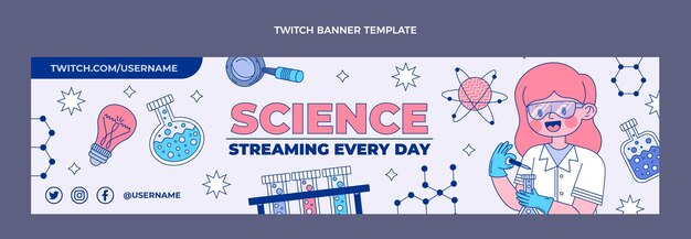 Flat science twitch banner