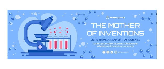 Modello di intestazione twitter di scienza piatta
