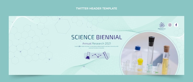 Free vector flat science twitter header