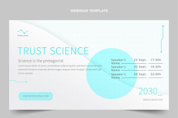 Modello di webinar scientifico piatto Flat