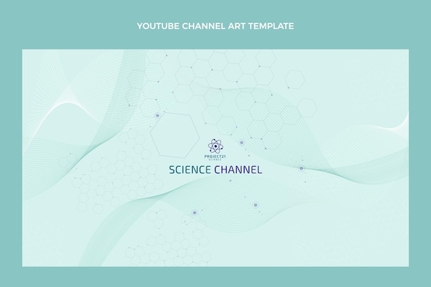 Free vector flat science youtube channel art