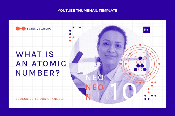Free Vector flat science youtube thumbnail