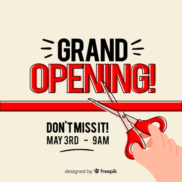 Free vector flat scissors grand opening background