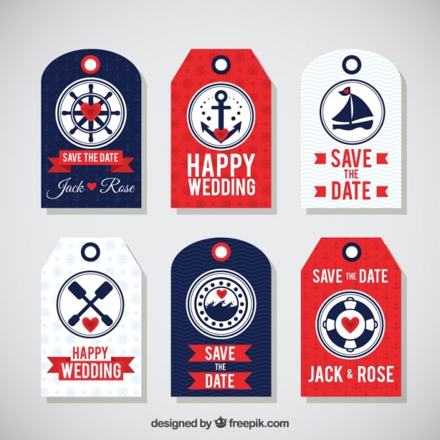 Flat seagoing tags for wedding