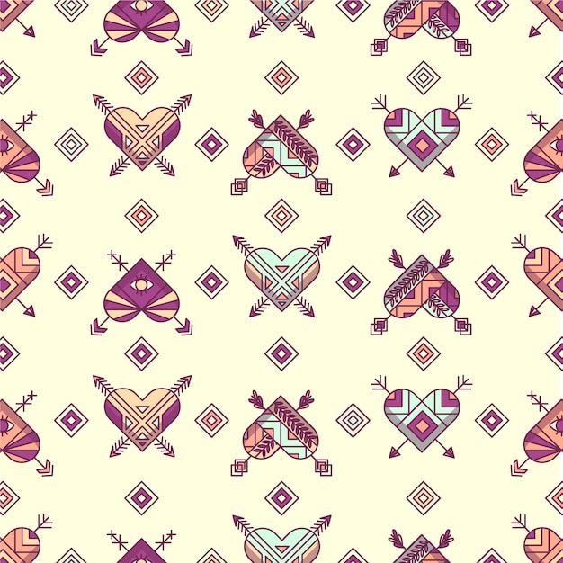 Free vector flat seamless boho pattern