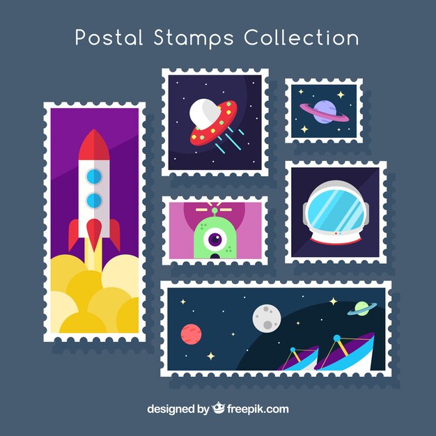 Flat selection of post stamps