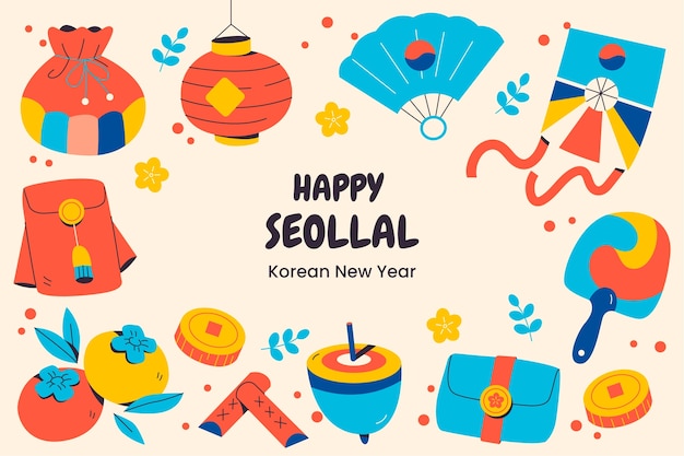 Flat seollal background