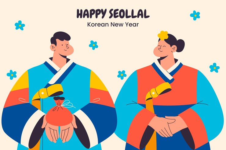 무료 Vector 플랫 설날 일러스트