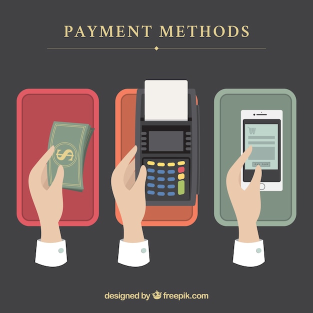 Free vector flat set of payment methods