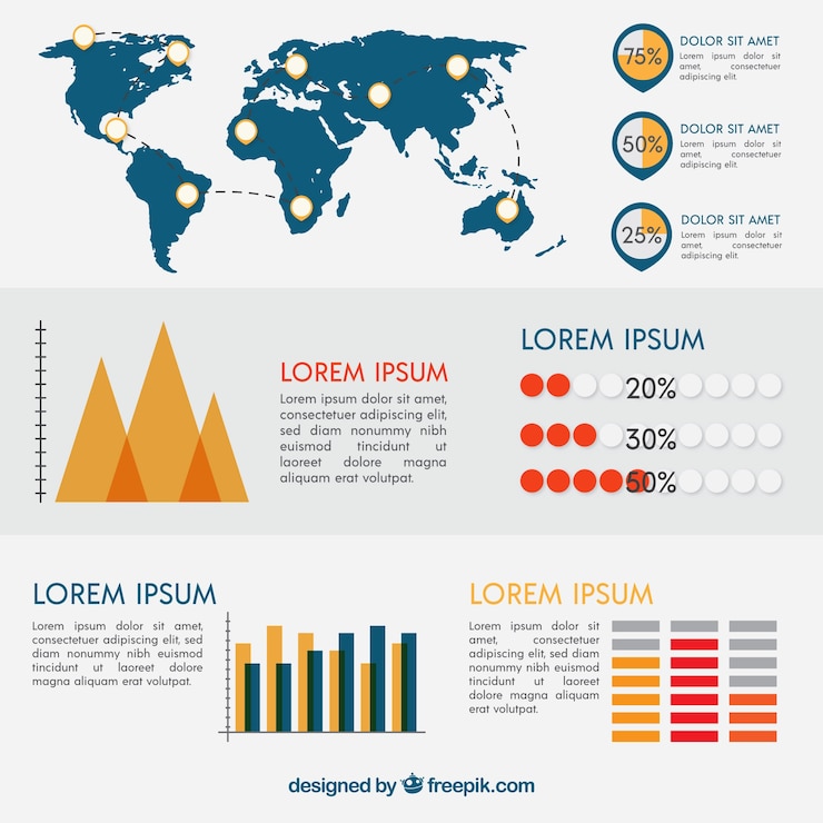 Free Vector flat set of useful elements for infographics
