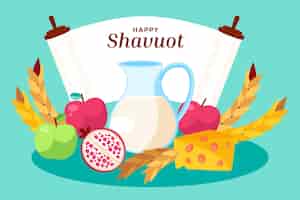Free vector flat shavuot background