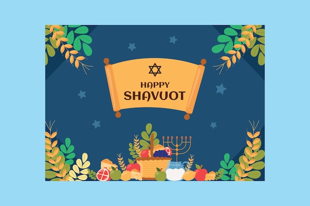 평면 shavuot 인사말 카드 서식 파일