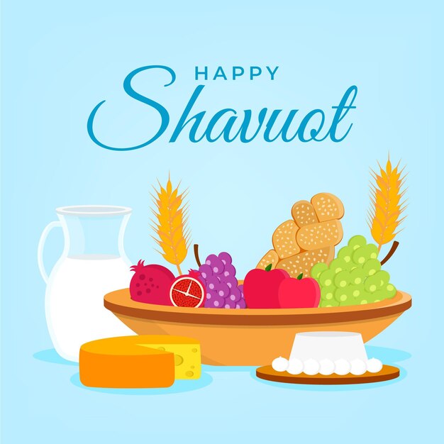 Flat shavuot illustration