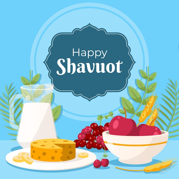 Flat shavuot illustration