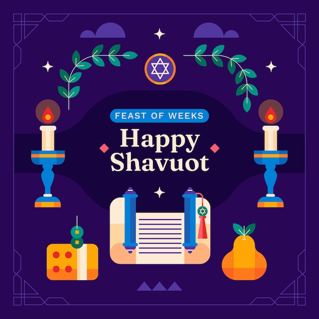 Free vector flat shavuot illustration