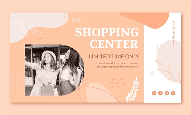 Free vector flat shopping center social media promo template