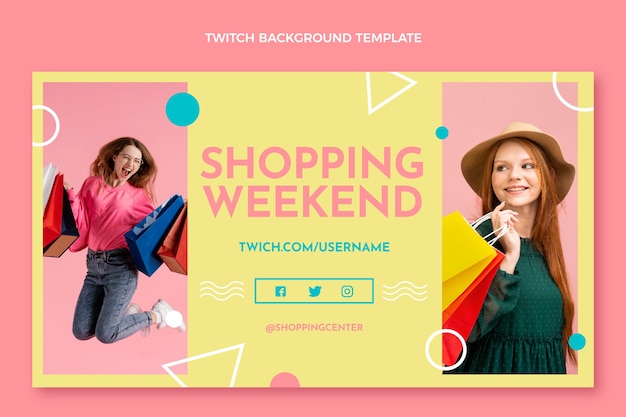 Flat shopping center twitch background