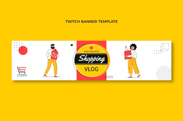 Flat shopping center twitch banner