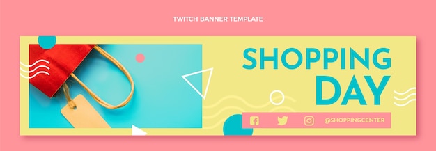 Flat shopping center twitch banner