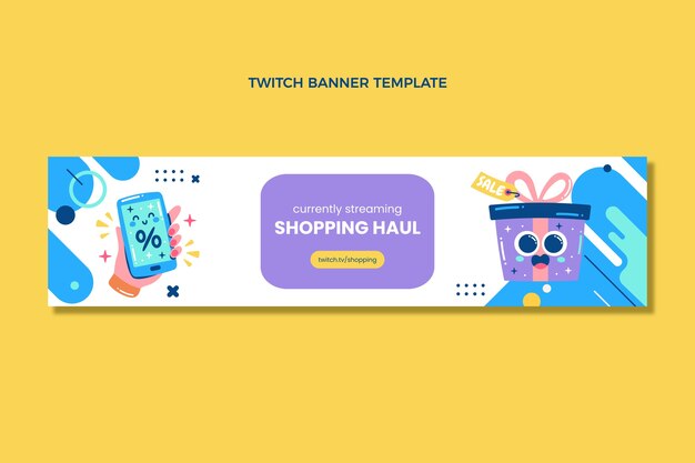 Flat shopping center twitch banner