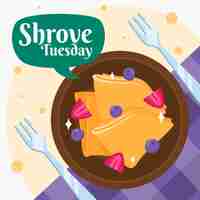 Free vector flat shrove tuesday illustration