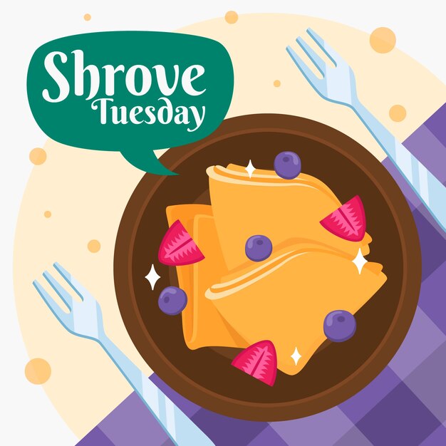 Flat shrove tuesday illustration