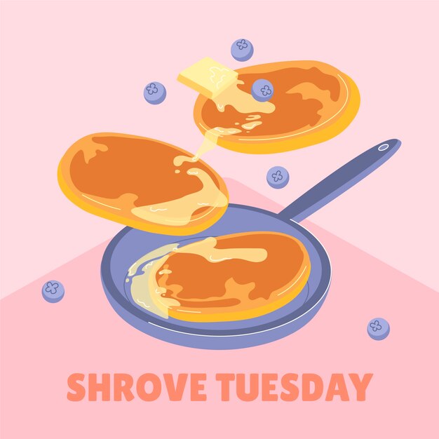 Flat shrove tuesday illustration