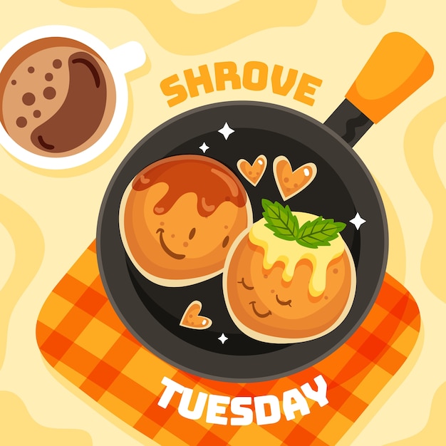 Free vector flat shrove tuesday illustration