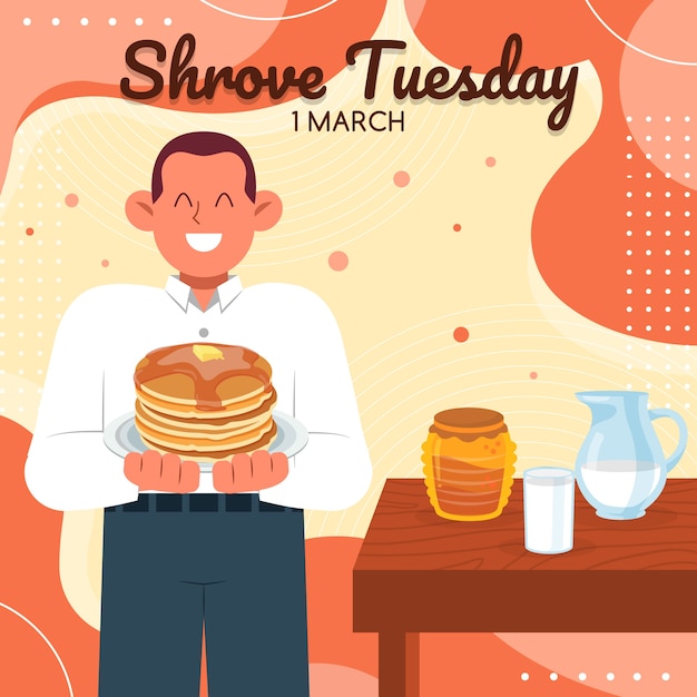 Flat shrove tuesday illustration