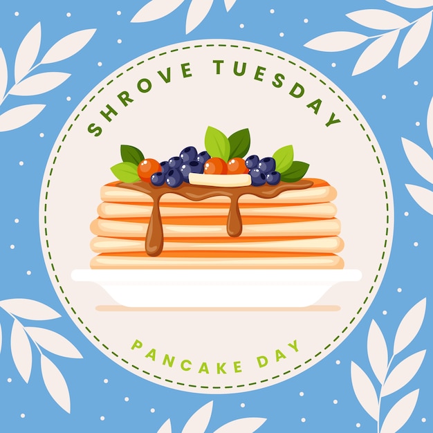 Flat shrove tuesday illustration