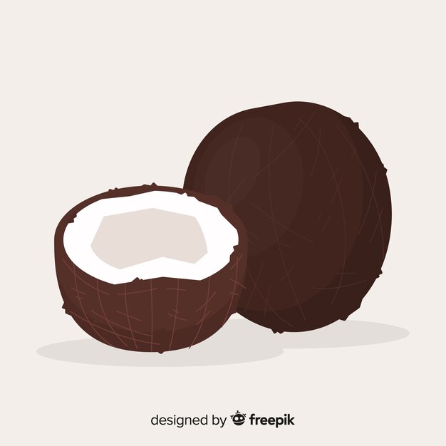 Flat simple brown coconut background