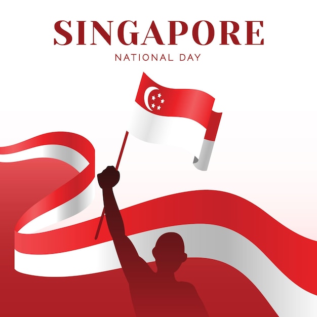 Free vector flat singapore national day illustration