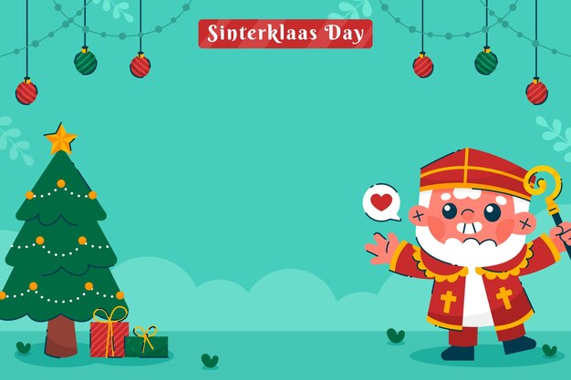 무료 벡터 플랫 sinterklaas 배경