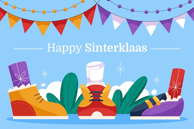 무료 벡터 플랫 sinterklaas 배경