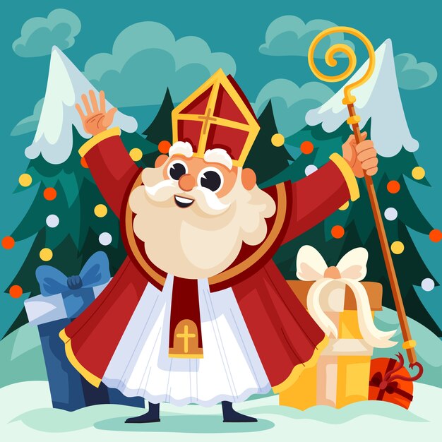 Flat sinterklaas illustration