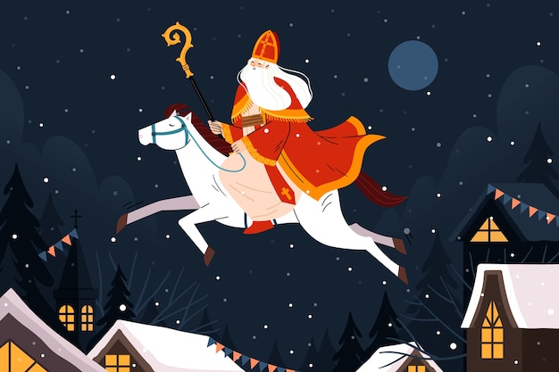 Flat sinterklaas illustration