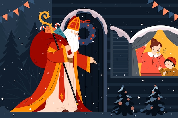 Free vector flat sinterklaas illustration